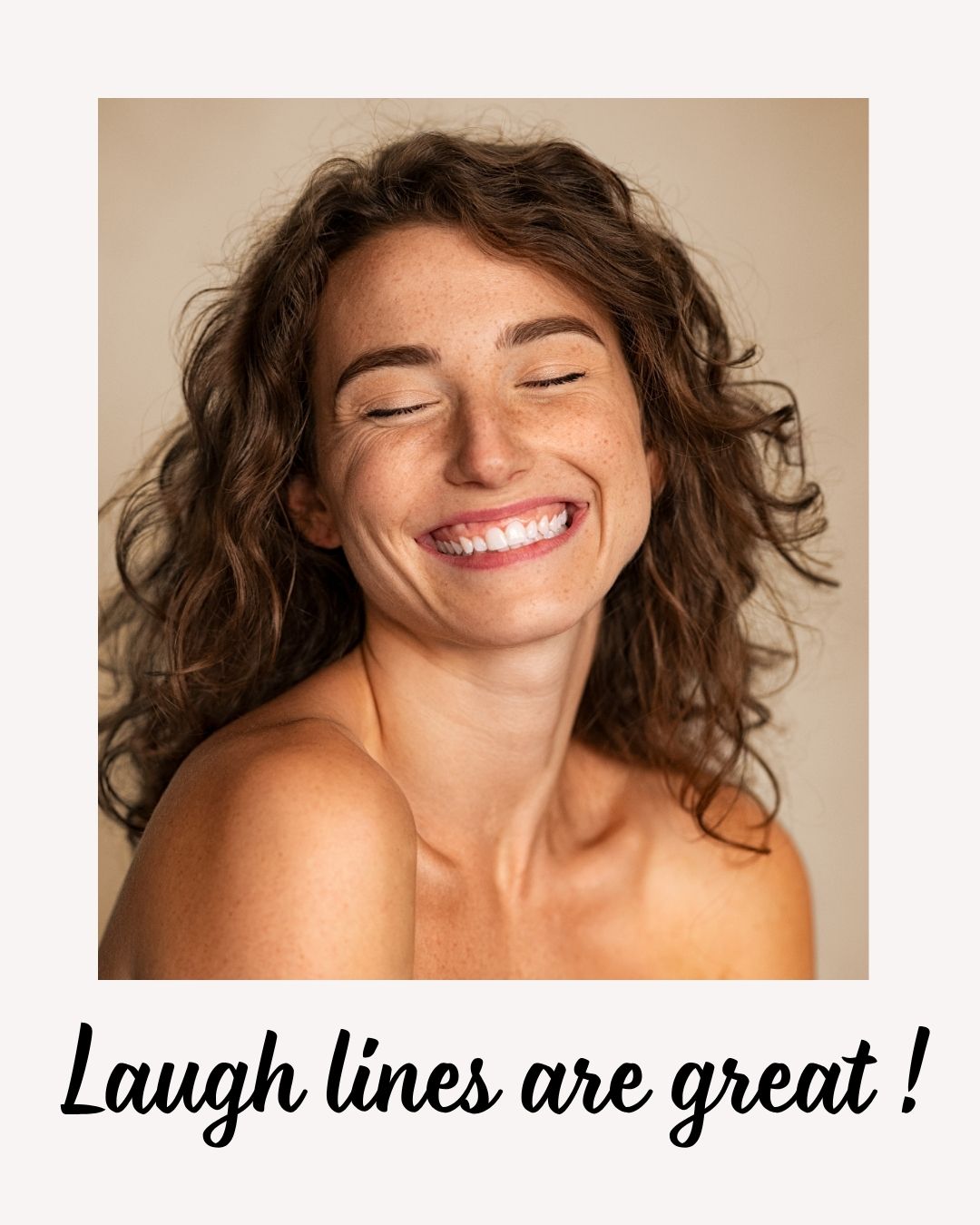Woman showing joyful laugh