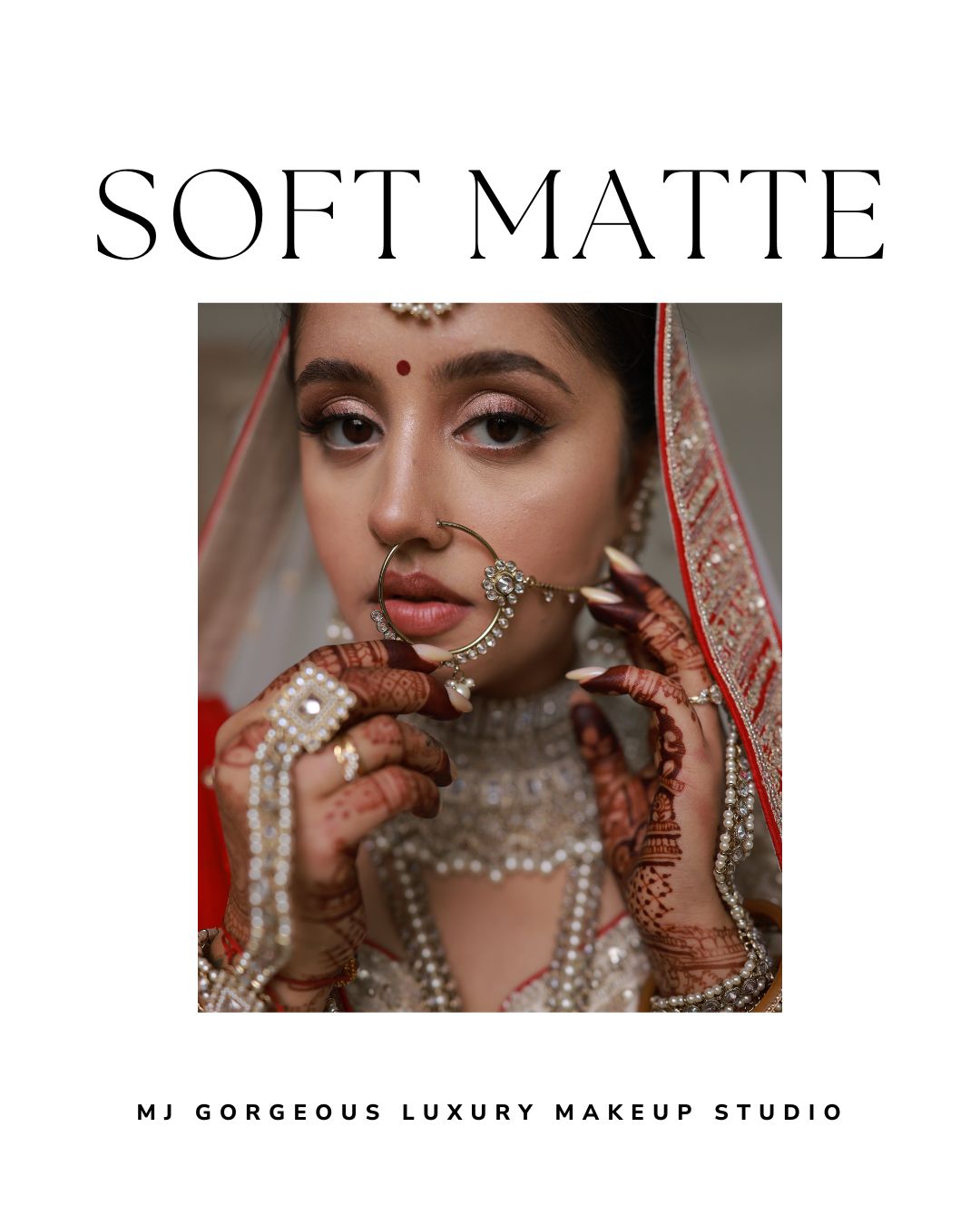 Soft matte bridal makeup look