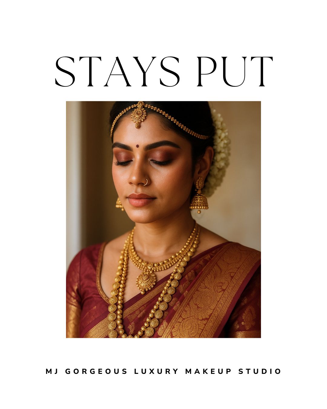 Custom bridal makeup stays flawless