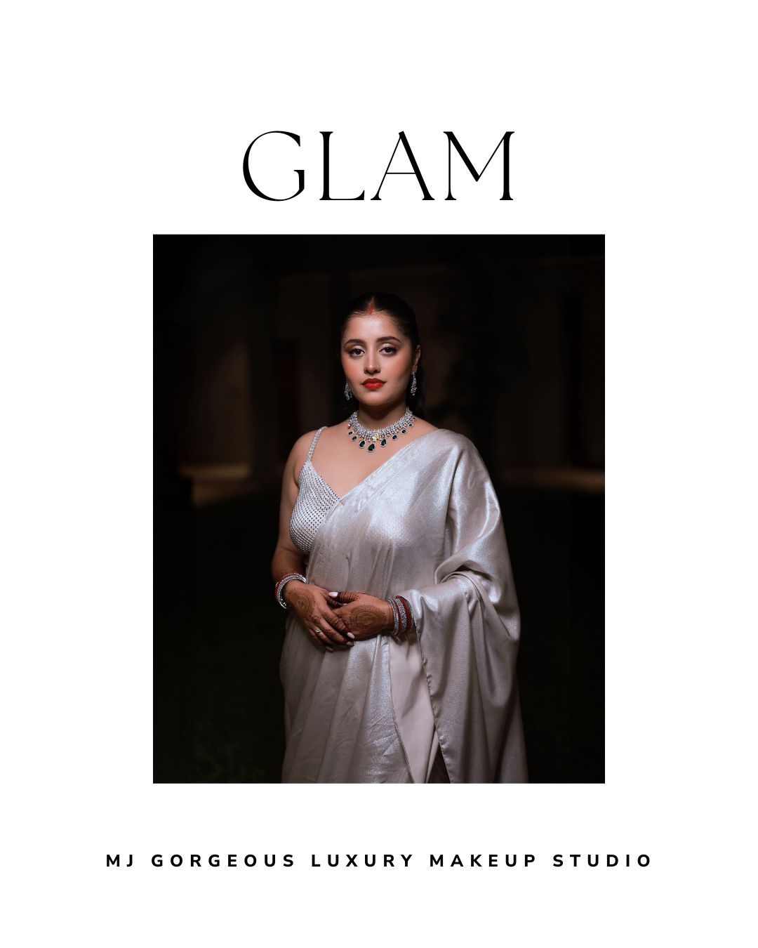 Full-glam bridal reception makeup