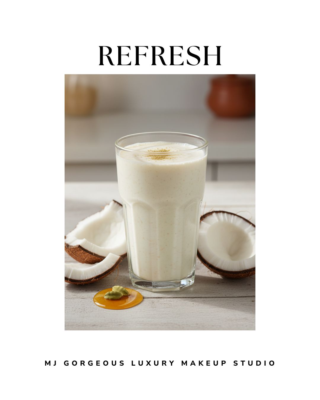 Coconut cardamom skin smoothie