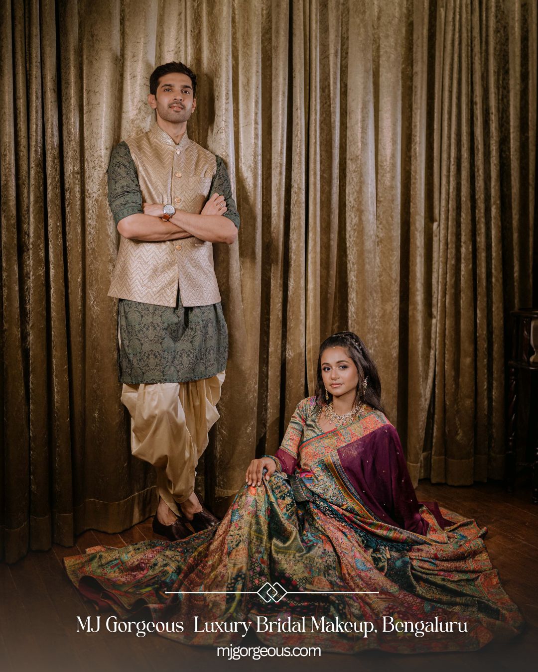 Airbrush sangeet makeup in Bangalore by MJ Shekhar — sweat-proof finish for dancing