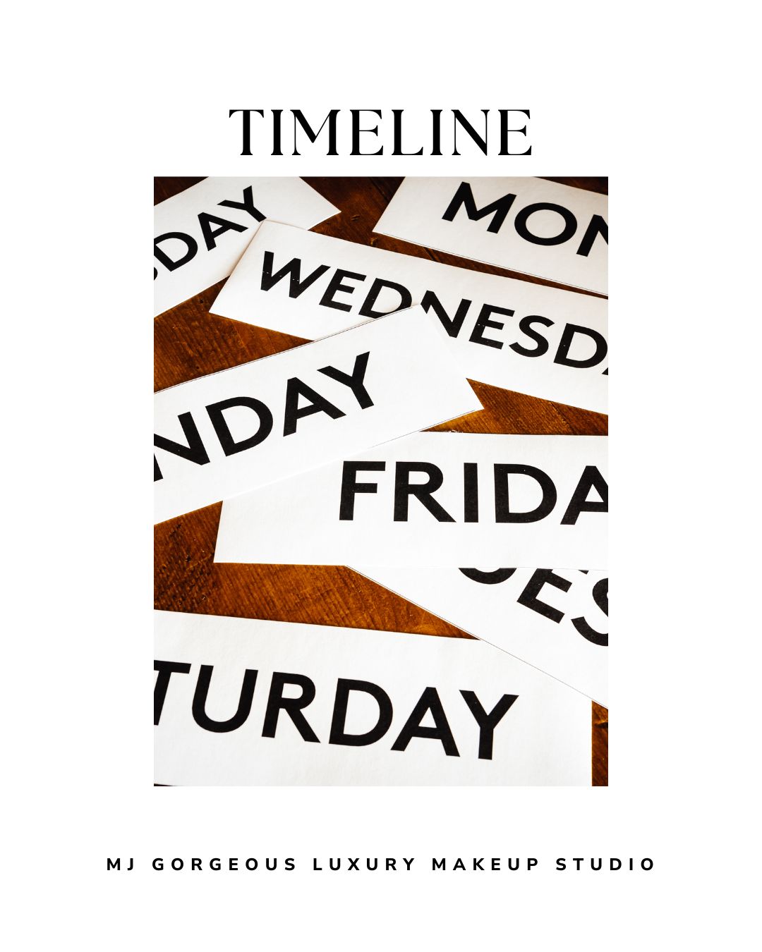 Wedding week and timeline
