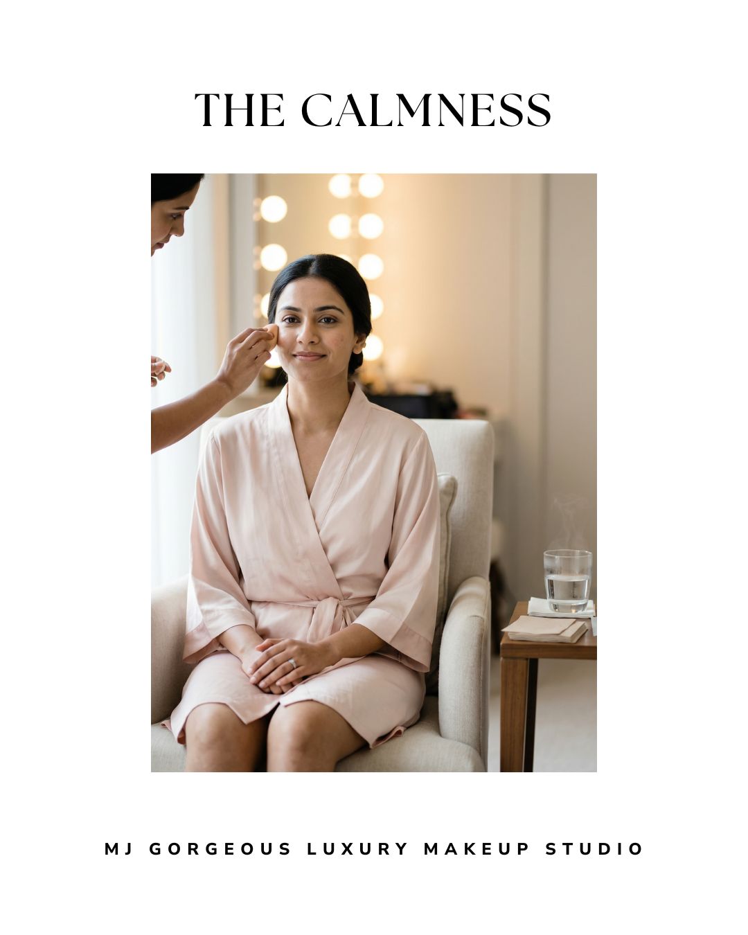Calm bridal makeup preparation moment