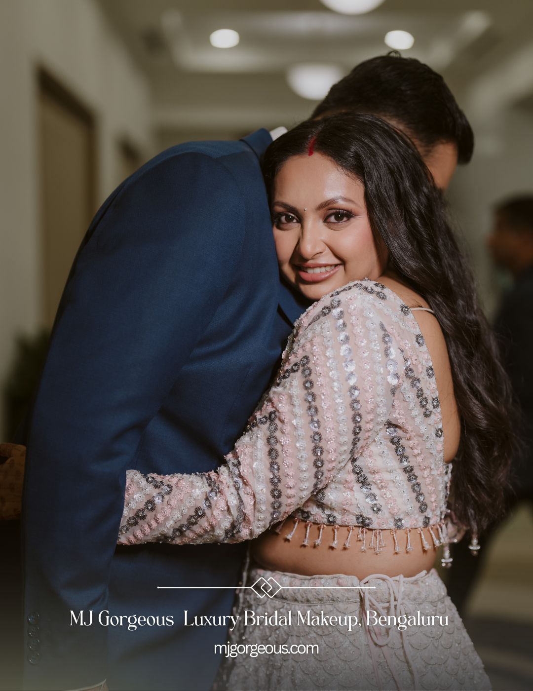 South Indian bridal makeup in Bangalore by MJ Shekhar — soft glam finish