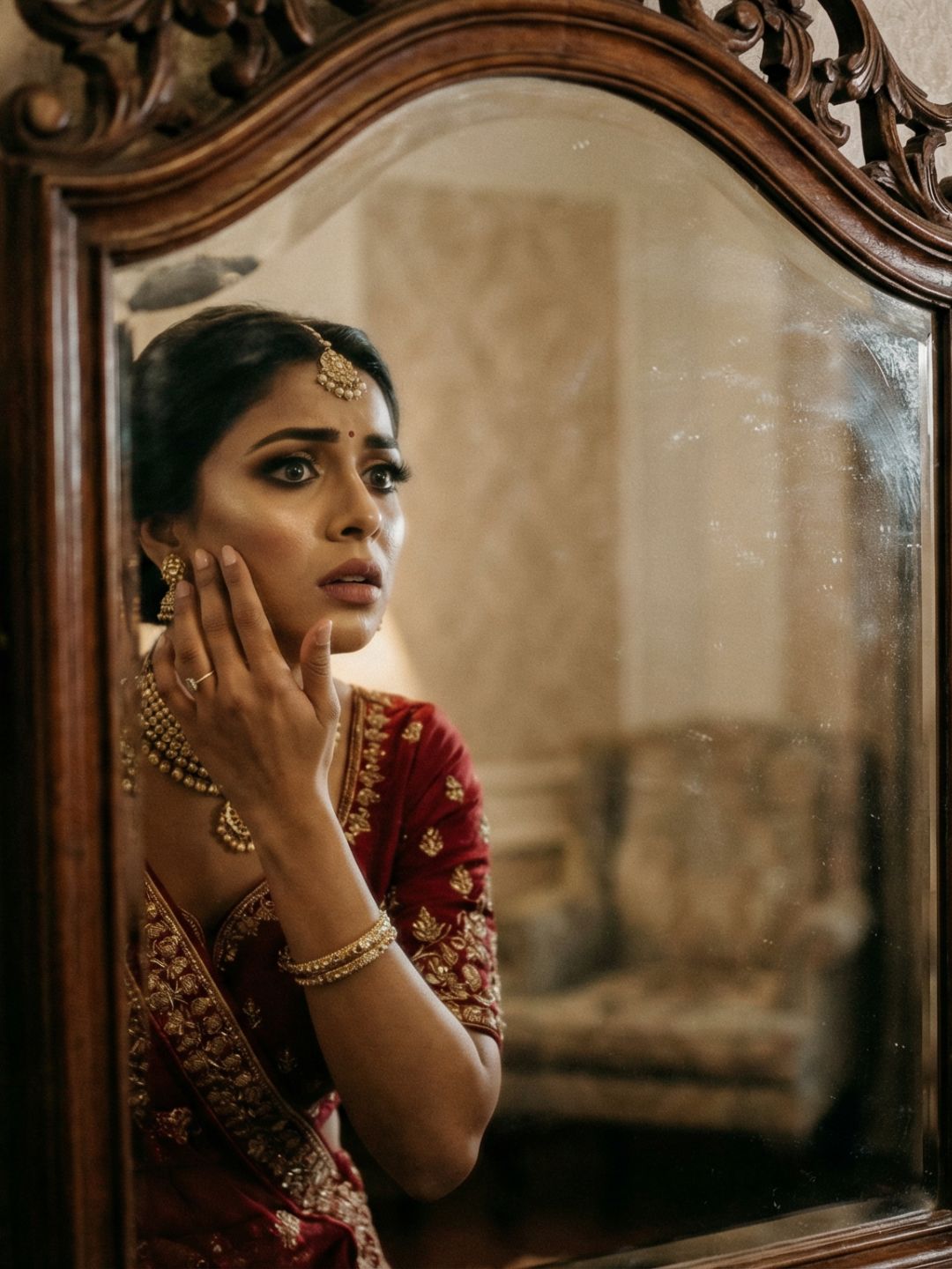 HD Bridal Makeup Mirror Reflection Bride