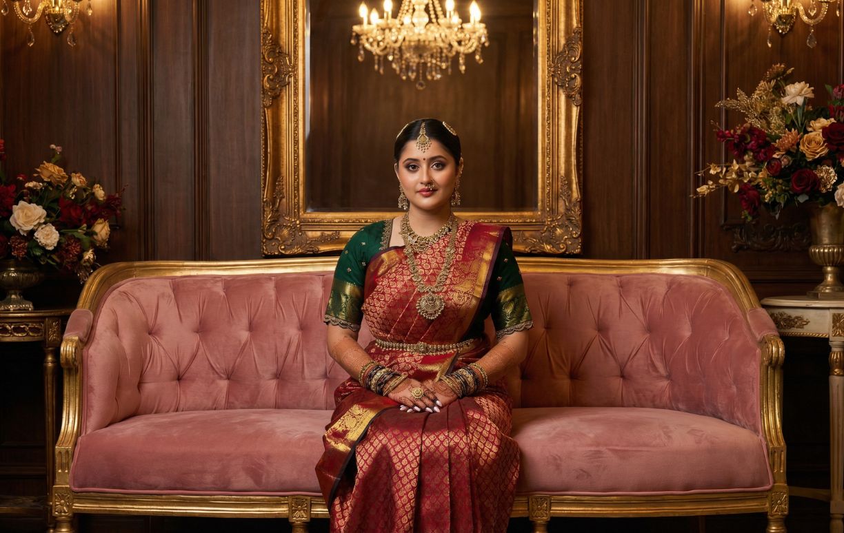 Traditional bridal portrait with airbrush makeup