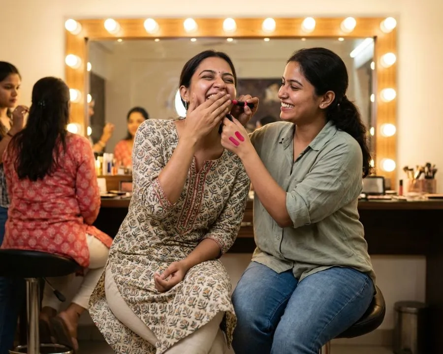 Friends in Personal Grooming workshop Joyful makeup training session