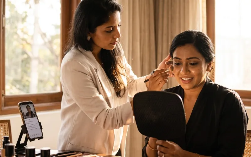 Honestly I agree with you, bridal makeup pricing has gone completely out of hand now. I fully respect paying for skill because Indian weddings are long, chaotic and the bride has to look fresh through lights, rituals, photos, crying, heat and family madness. But 3 lakhs for makeup honestly feels insane unless there is some huge luxury setup involved. I’m just glad I found MJ Shekhar from MJ Gorgeous Bangalore for my bridal makeup. It was definitely not 3 lakhs, and mind you, I got married in Goa. She actually drove down with her team in her own car just to save me the flight cost, and still gave me a proper polished bridal look without any drama or tantrums. That is why I feel some artists are charging for actual work, and some are just charging for Instagram hype. Nowadays you really can’t trust reels alone. Everything is filtered, edited and made to look larger than life. Expensive doesn’t always mean better, sometimes it just means better marketing.